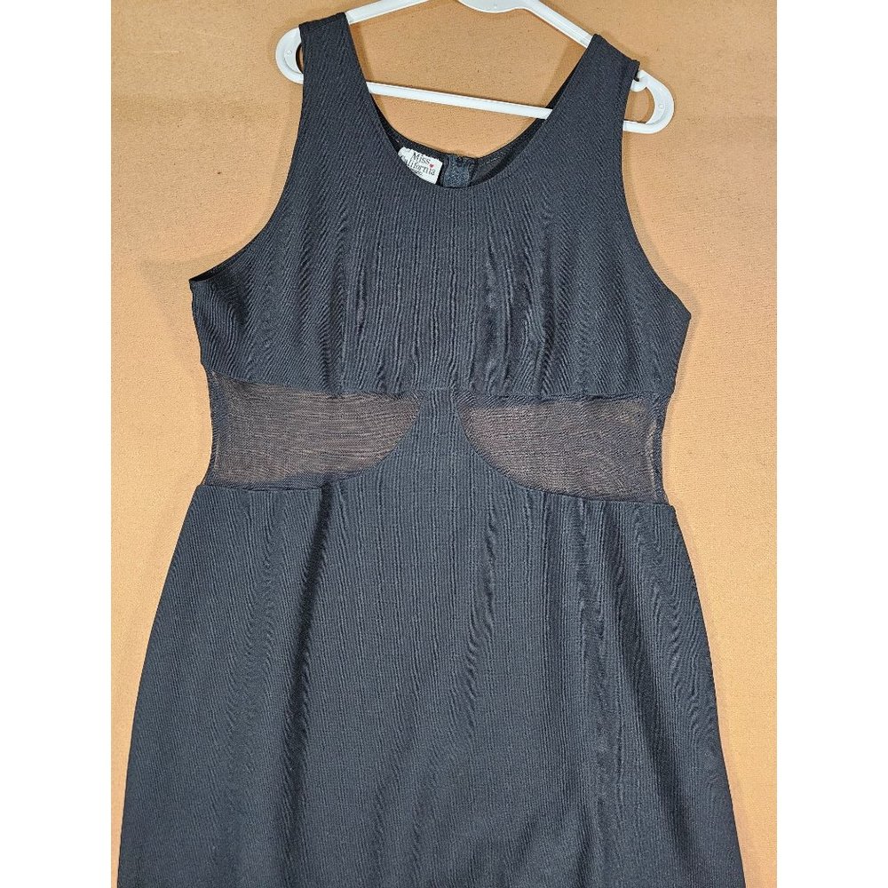 Miss California Apparel Full Length Black Dress Sides Sheer Women 3XL